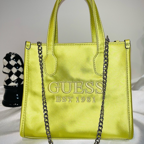 Guess Handbags - 💚 GUESS Lime Green Mini Tote – Y2K Era